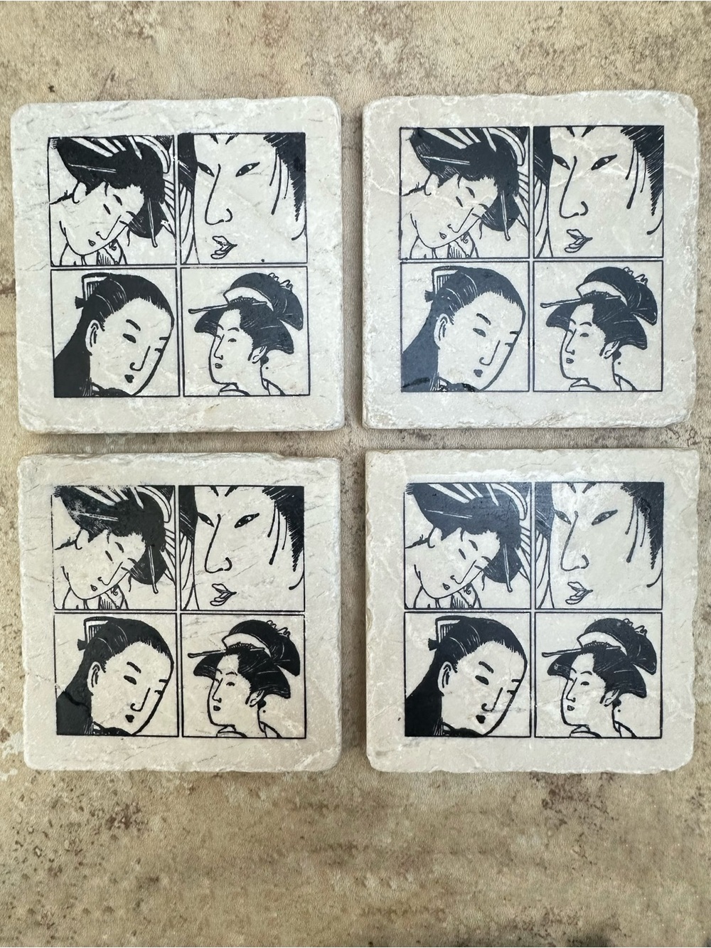 Japanese Geisha Girl Coasters (4)